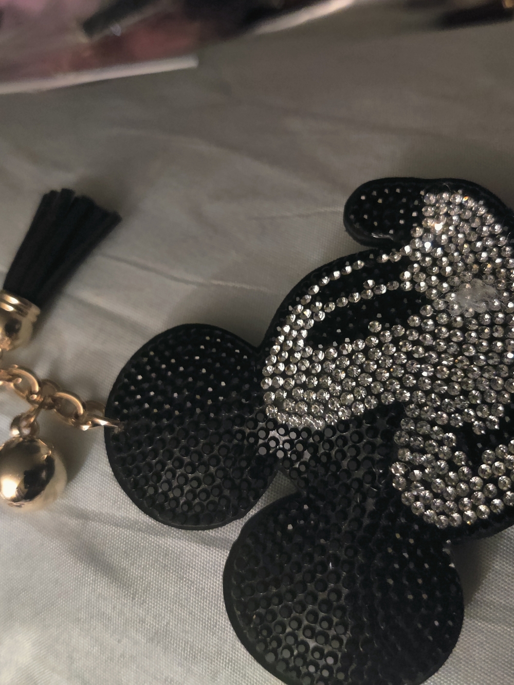Black Rhinestone Mickey Keychain/Bag Charm